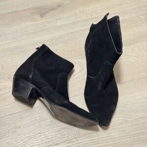 Loeffler randall black suede western bootie size 9